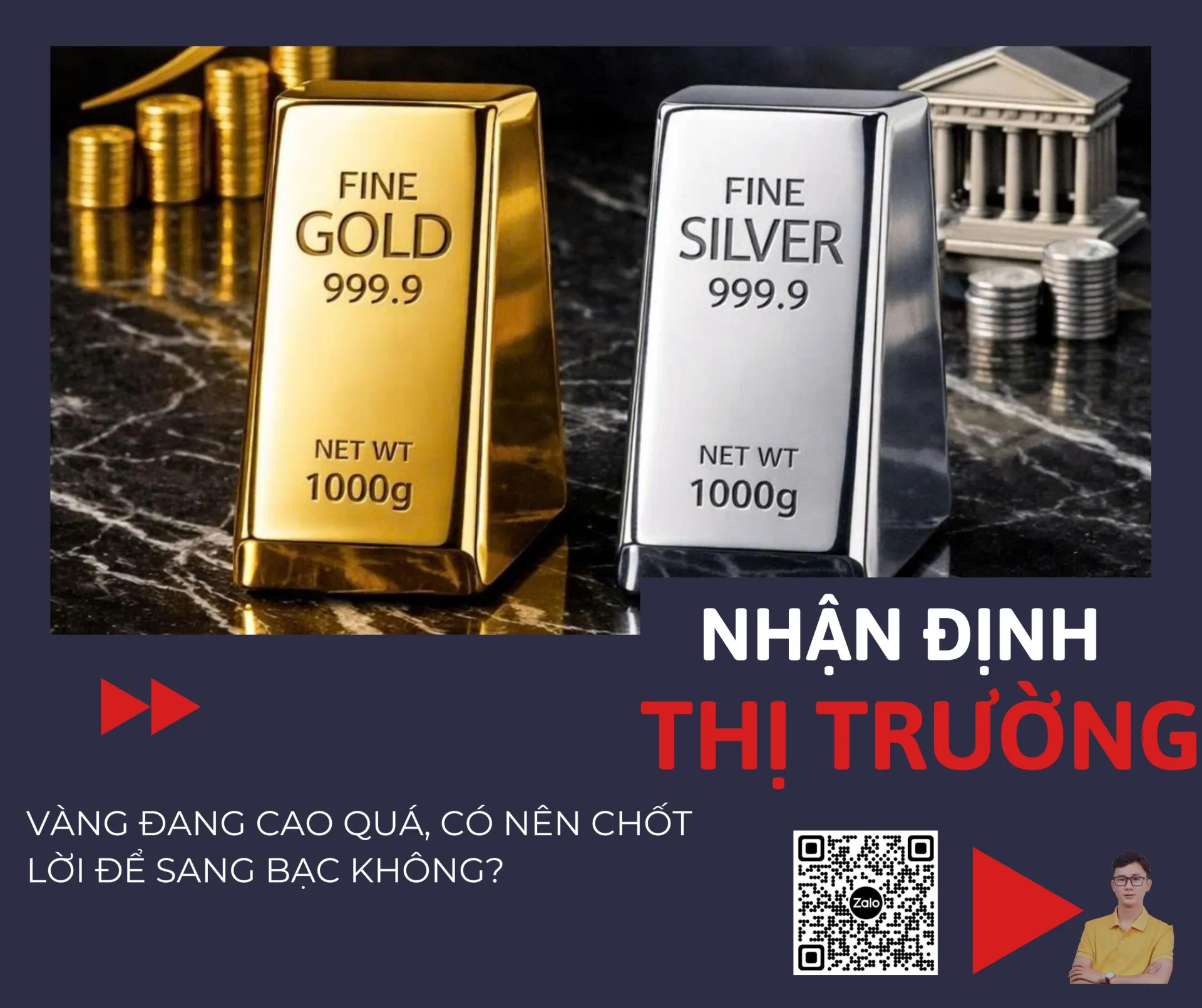 VÀNG Ở ĐỈNH – BẠC CÒN DƯ ĐỊA: DÒNG TIỀN ĐANG DỊCH CHUYỂN?